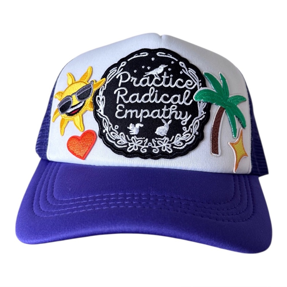 Practice Radical Empathy Patch Trucker Hat - White & Purple